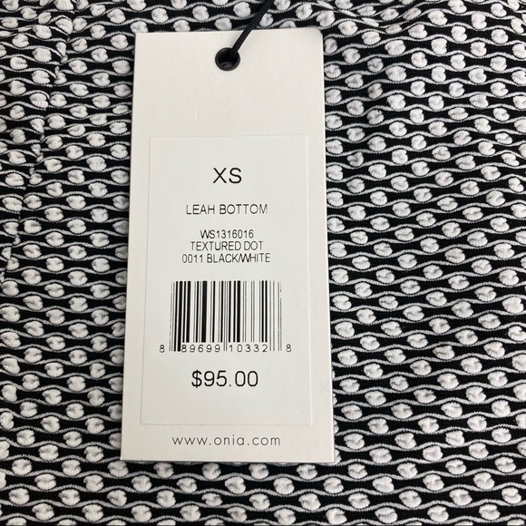 ONIA Leah Bikini Bottom, Textured Dot, Black/White - Picture 5 of 8